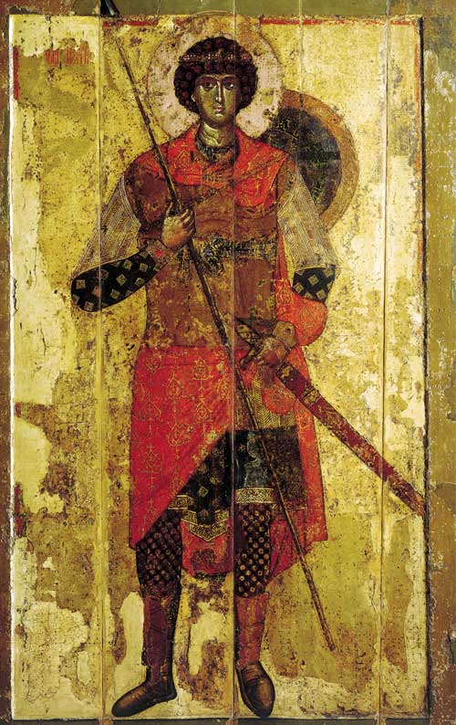 Иллюстрация: "Святой великомученик Георгий Победоносец" Икона. XI в. из новгородского Софийского собора.