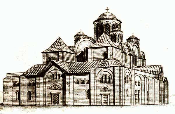 Десятинная Церковь. Киев, X век. макет-реконструкция.