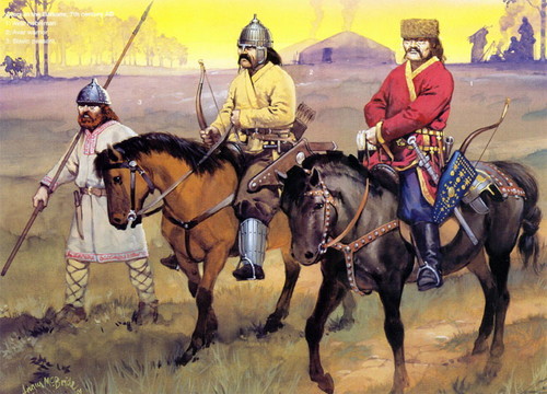 конные авары со вспомогательной славянской пехотой  (художественная реконструкция)