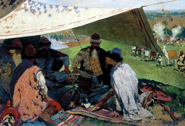 Художник Сергей Васильевич Иванов «Съезд князей в Уветичах» (1910 г.)