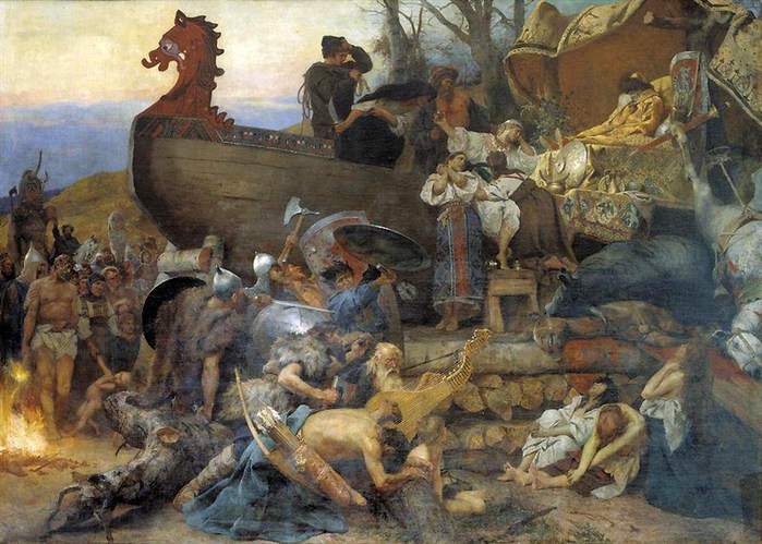 Г.И. Семирадский "Похороны знатного руса". 1883 г. Холст, масло