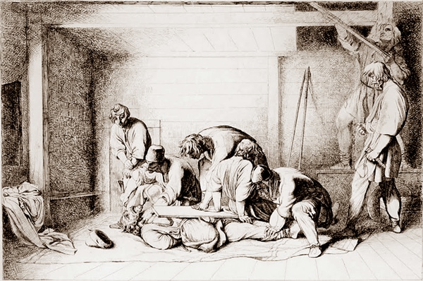 Рисунок Ф. А. Бруни "Ослепление Василька Теребовльского" (1835-1838).